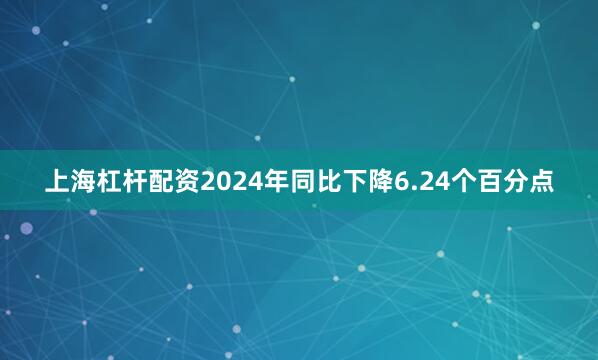 上海杠杆配资2024年同比下降6.24个百分点